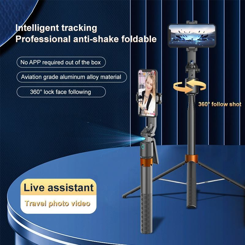 Q13 Intelligent AI Tracker Selfie Stick 360 Degrees Auto Face Tracking